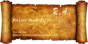 Reiss András névjegykártya